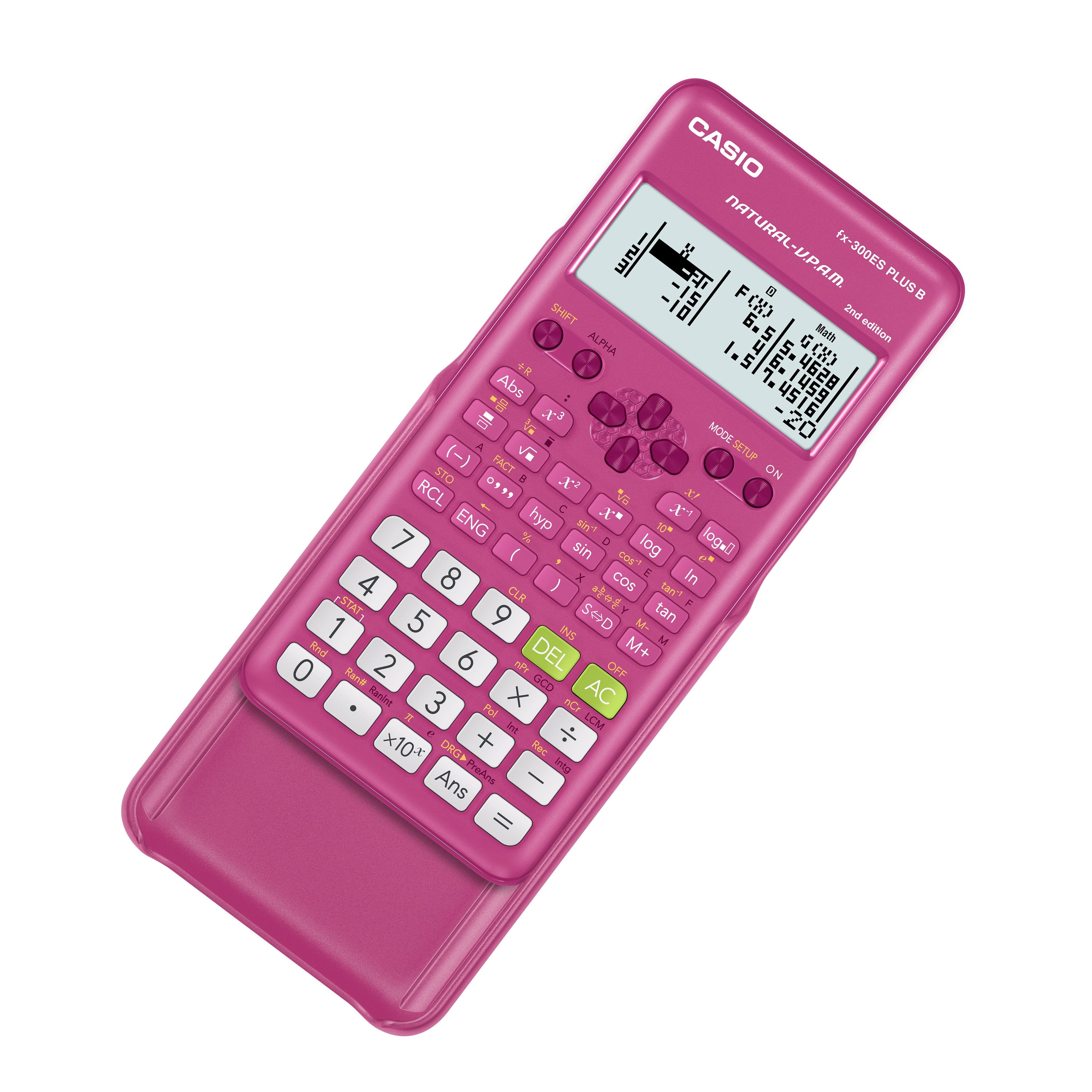 Casio fx-300ES PLUS B 2nd Edition Scientific Calculator (Pink) - Underwood Distributing Co.