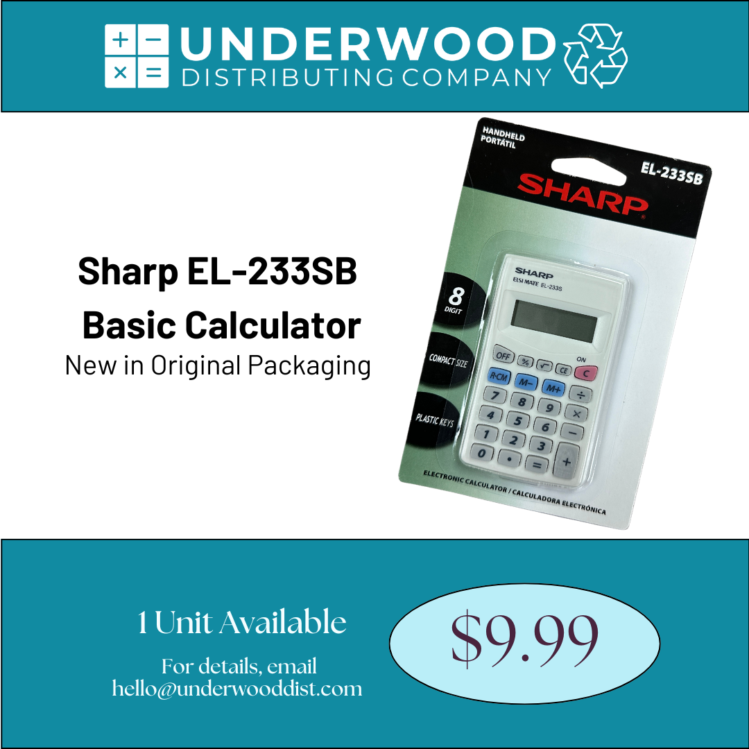 Sharp EL-233SB Basic Calculator, New in Original Packaging, 1 Unit Available for $9.99