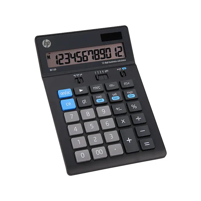 HP 12-digit Solar Powered Desktop Calculator - Underwood Distributing Co.