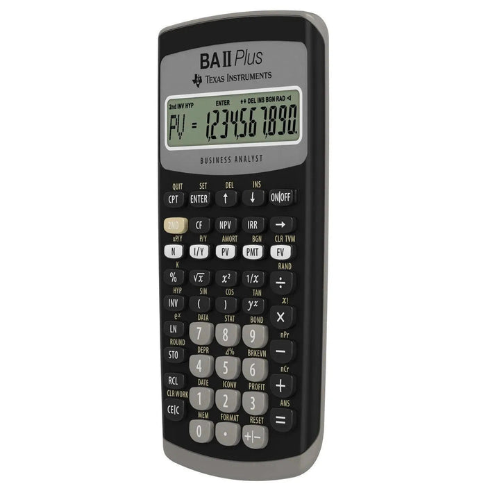 Texas Instruments BA II Plus financial calculator, business analyst model, from Underwood Distributing Co.