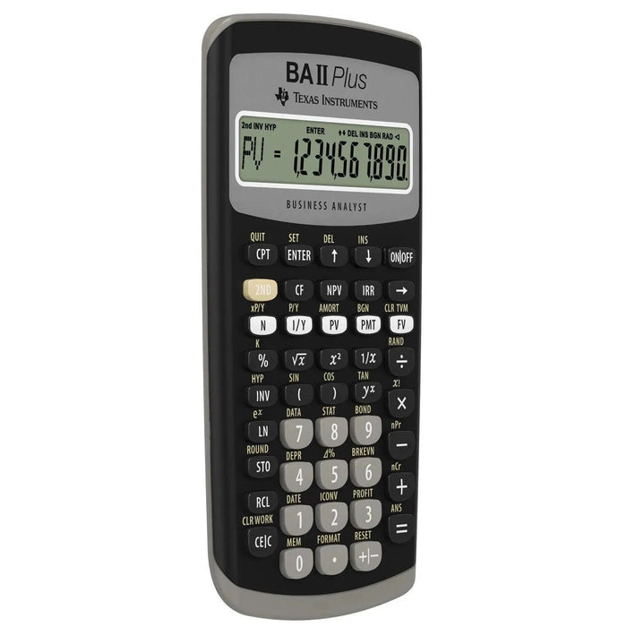 Texas Instruments BA II Plus financial calculator with display, sold by Underwood Distributing Co.