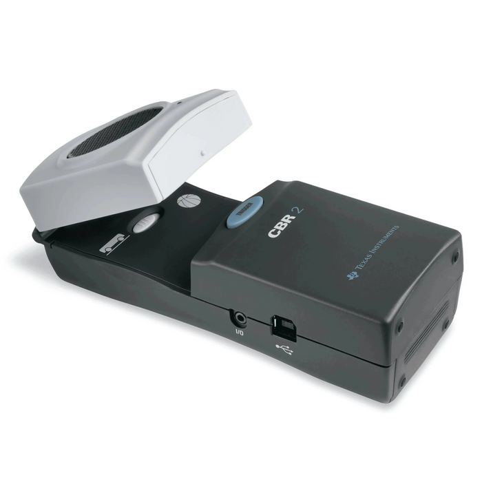 Texas Instruments CBR 2 motion sensor close-up, STEM classroom tool, Underwood Distributing