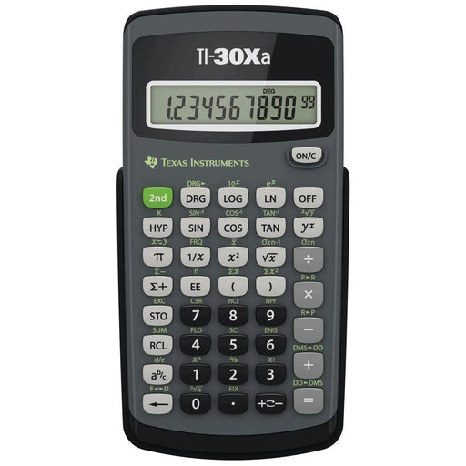 Texas Instruments TI-30Xa scientific calculator, black and gray, sold by Underwood Distributing Co.