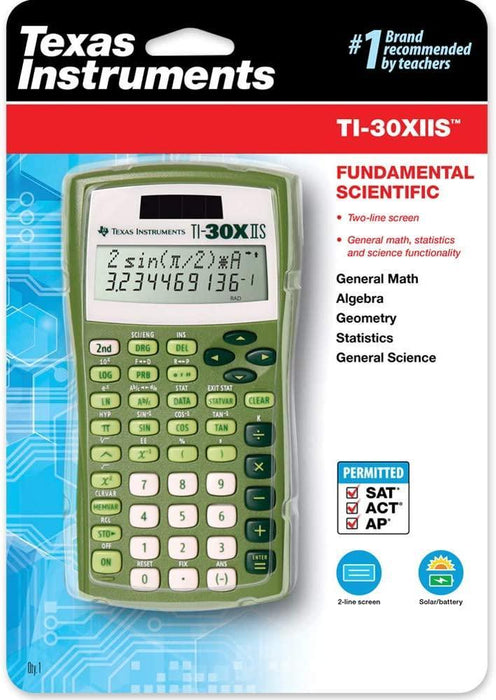 Open-Box TI-30XIIS Scientific Calculator - Lime Green - Underwood Distributing Co.