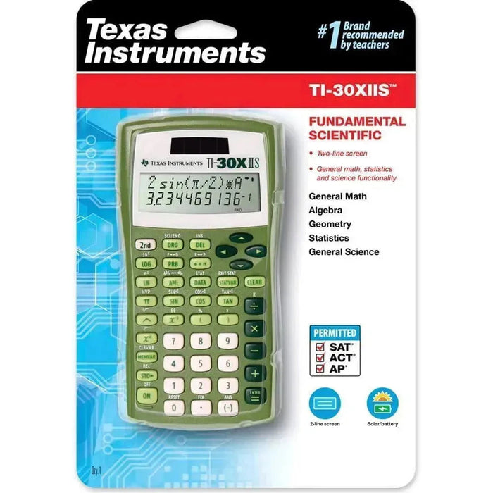 TI-30XIIS Scientific Calculator - Lime Green - Underwood Distributing Co.