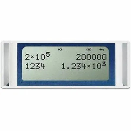 TI-34 MultiView scientific calculator display showing calculations, Underwood Distributing Co.