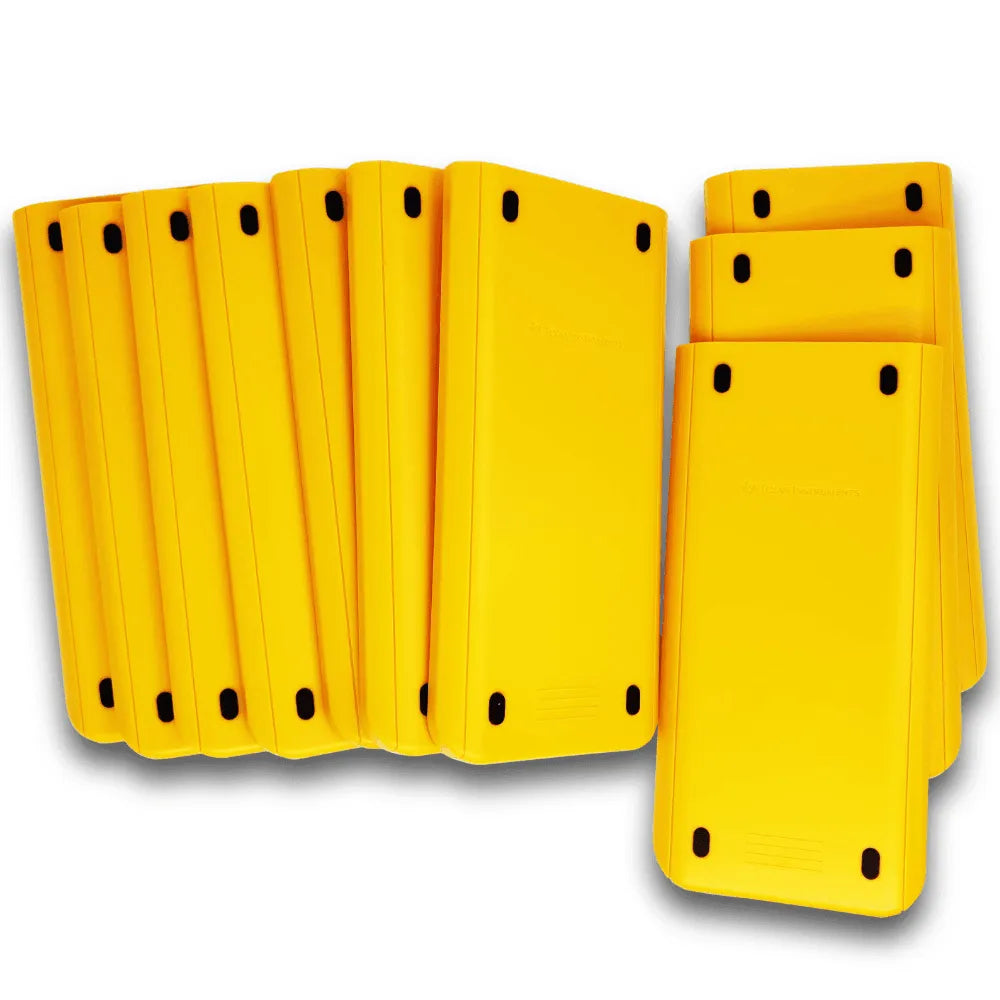 Pack of 10 yellow TI-Nspire CX slide covers for calculators, Underwood Distributing Co.