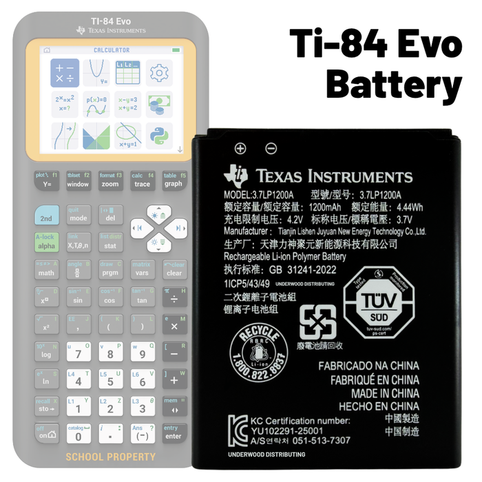 Replacement Battery for the Ti-84 Evo Graphing Calculator - Underwood Distributing Co.