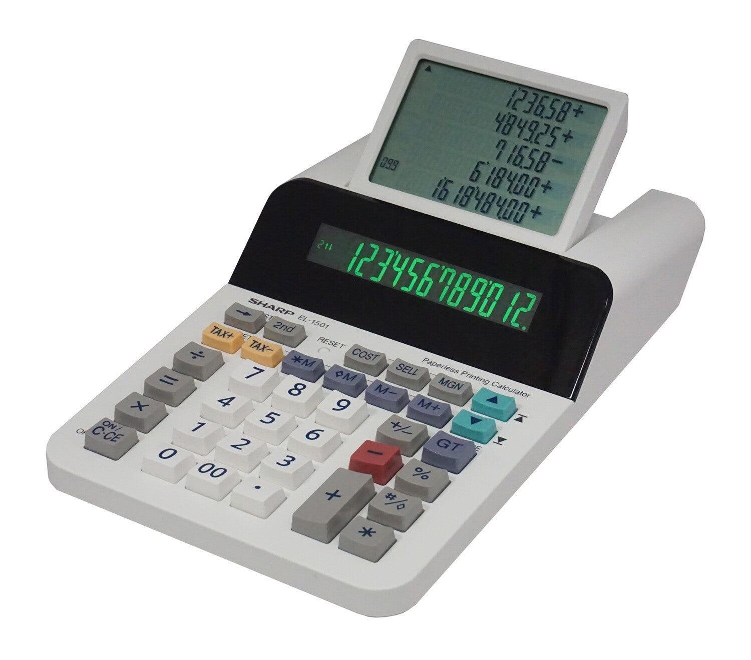 Sharp EL-1501 - Compact Paperless Printing Calculator - Underwood Distributing Co.