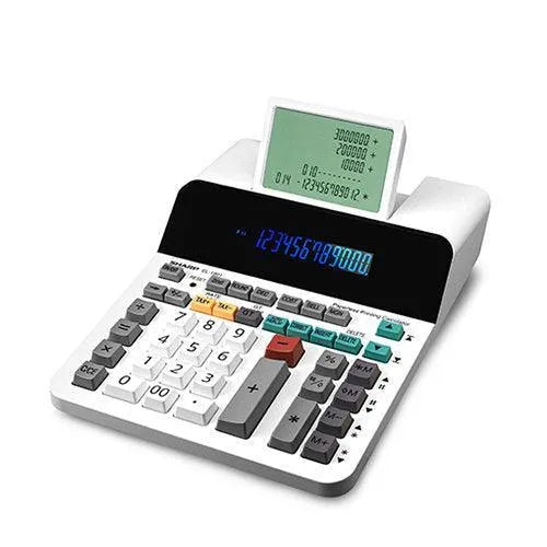 Sharp EL-1901 12-digit paperless printing calculator with dual display, offered by Underwood Distributing Co.