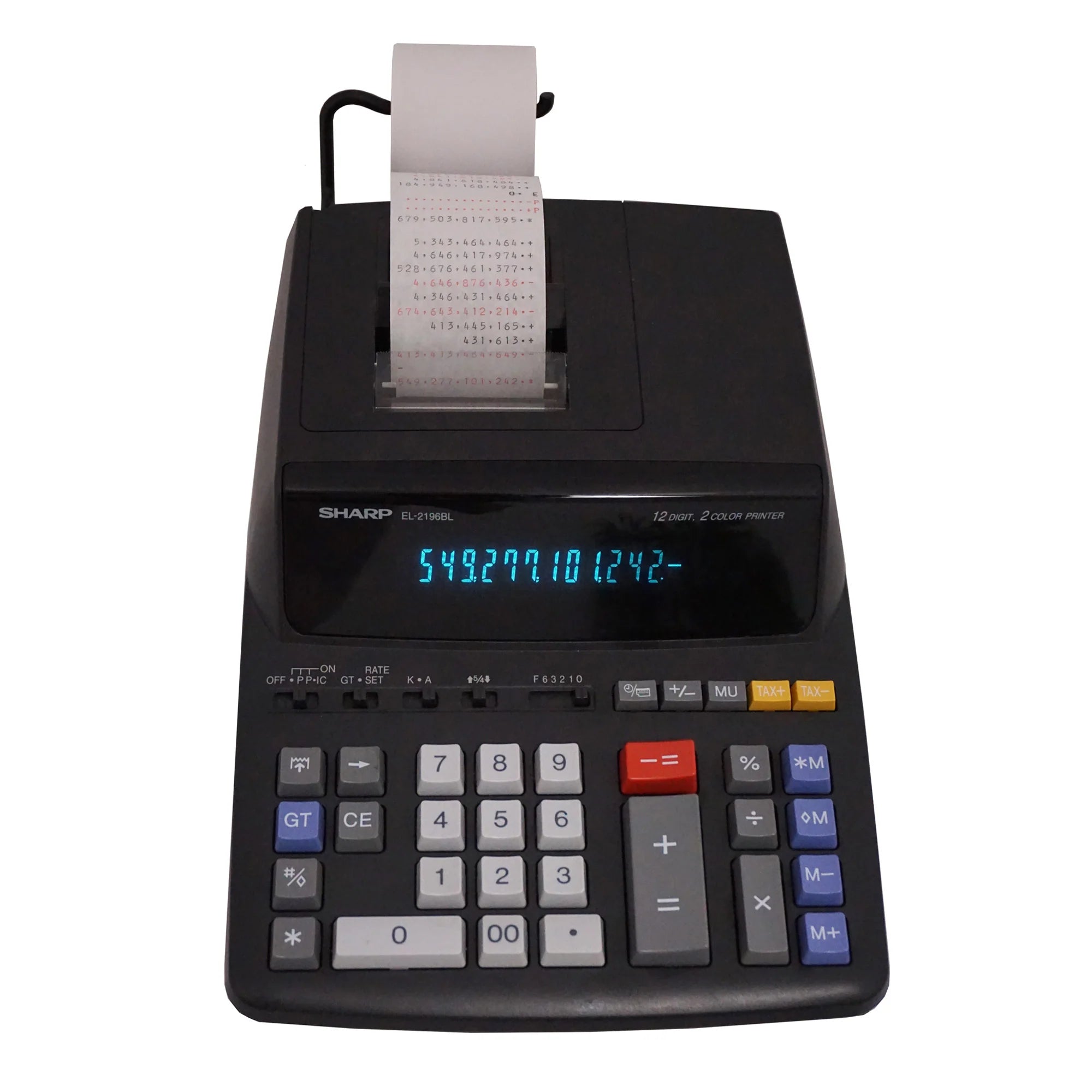 Sharp EL-2196BL - 12 Digit Printing Calculator - Underwood Distributing Co.