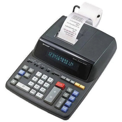 Sharp EL-2196BL 12-digit printing calculator with paper roll, sold by Underwood Distributing Co.