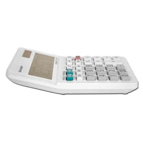 Sharp EL-310WB 8-digit mini desktop calculator with angled display and white keys