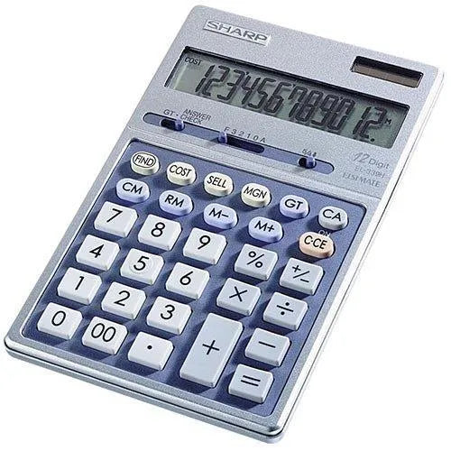 Sharp EL-339HB 12-digit executive desktop calculator with large display, sold by Underwood Distributing Co.