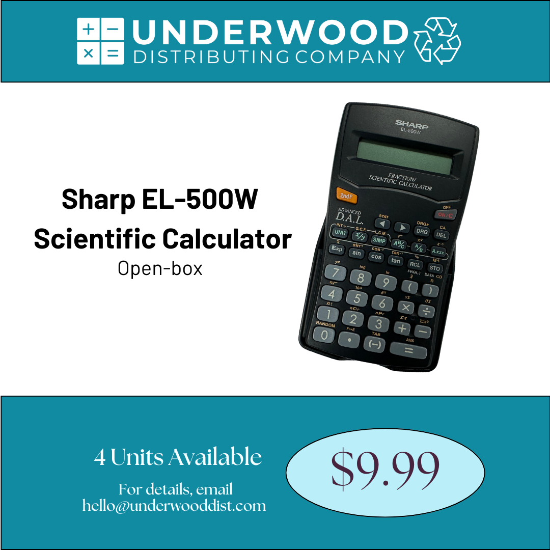 Sharp EL-500W Scientific Calculator, Open-Box, 4 units available for $9.99 each
