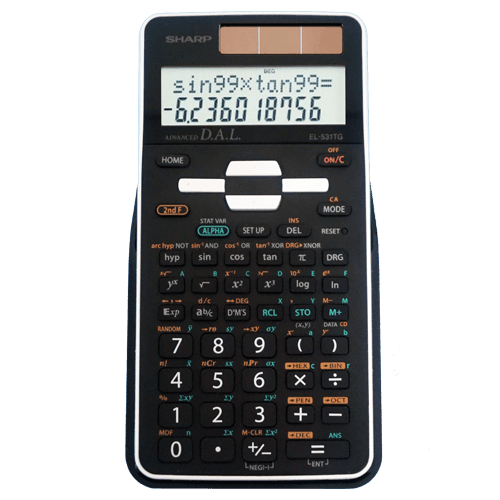Sharp EL-531TGBBW - Scientific Calculator with 2 Line Display - Black - Underwood Distributing Co.