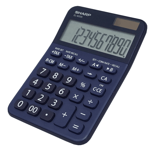 Sharp EL-M335BBL - 10 Digit Extra Large Desktop Calculator - Blue - Underwood Distributing Co.