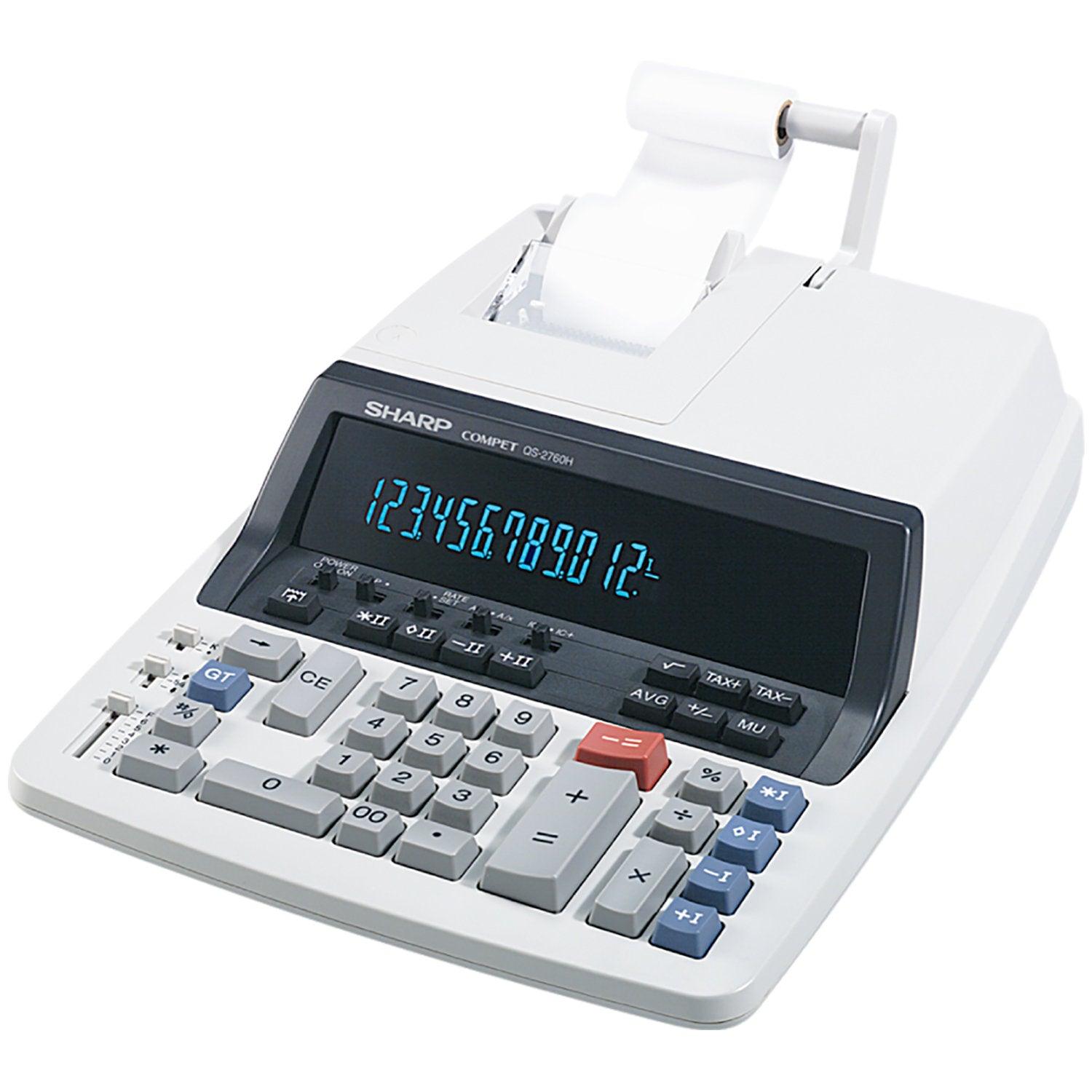 Sharp QS2760H - 12 Digit Professional Heavy Duty Commercial Printing Calculator - Underwood Distributing Co.