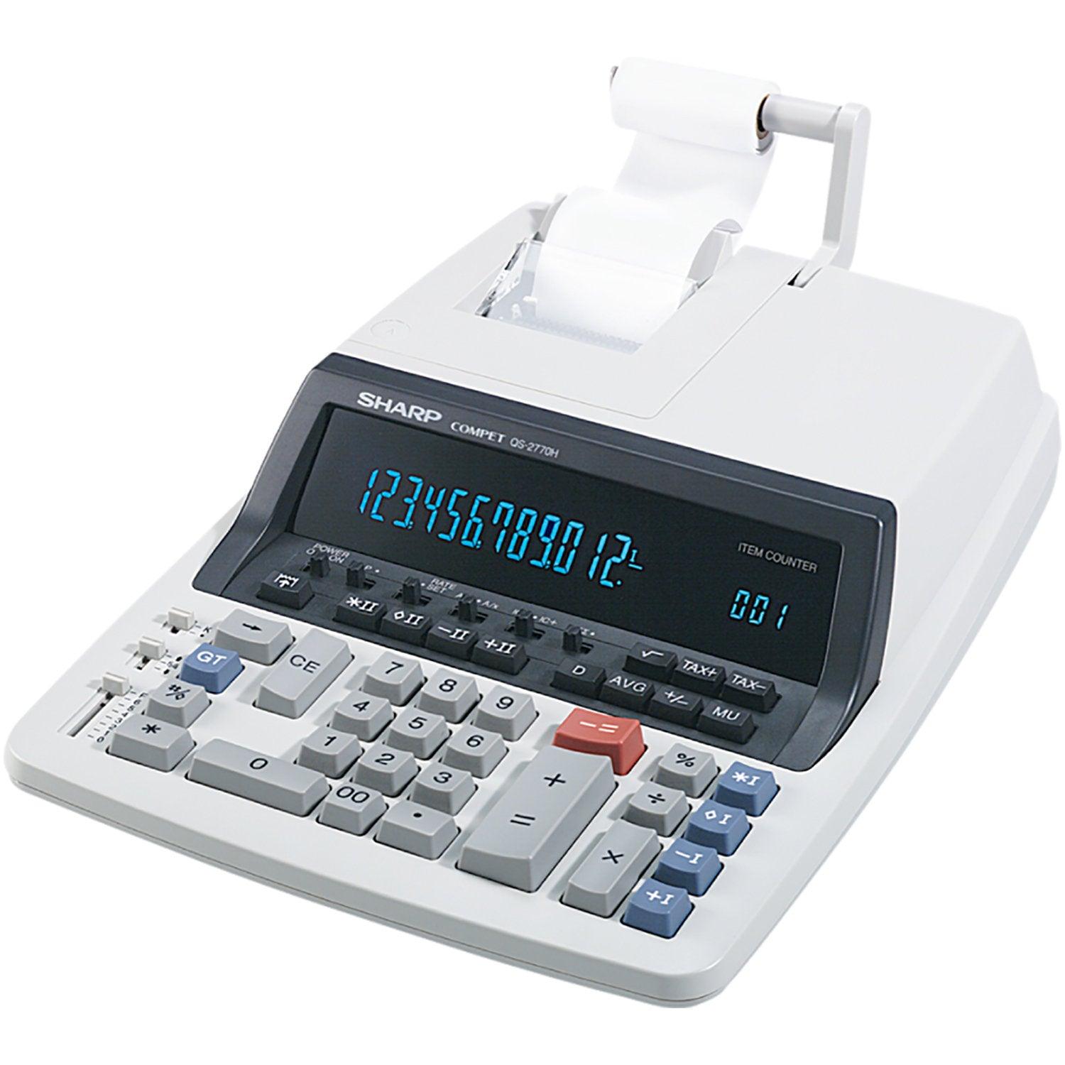 Sharp QS2770H - 12 Digit Professional Heavy Duty Commercial Printing Calculator - Underwood Distributing Co.