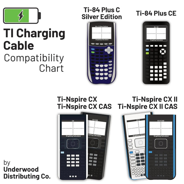 Texas Instruments Silver Cable Texas Instruments Graphing Calculator Charging Cable