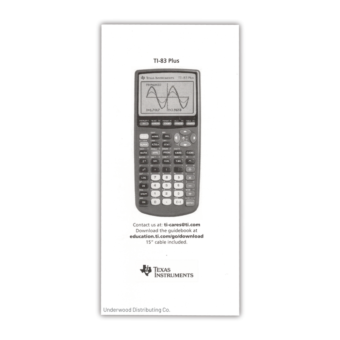 Texas Instruments Graphing Calculator Replacement Quick Reference Guide - Underwood Distributing Co.