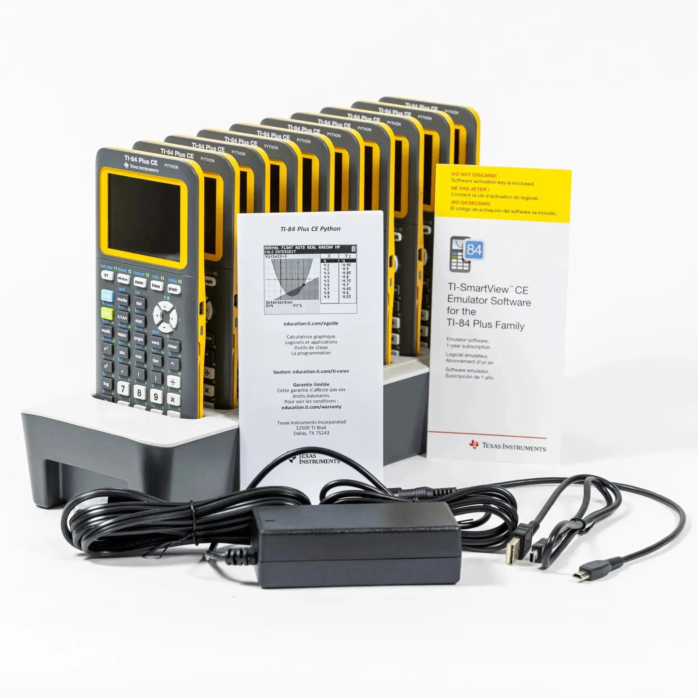 Texas Instruments TI-84 Plus CE graphing calculator class pack with accessories at Underwood Distributing Co.
