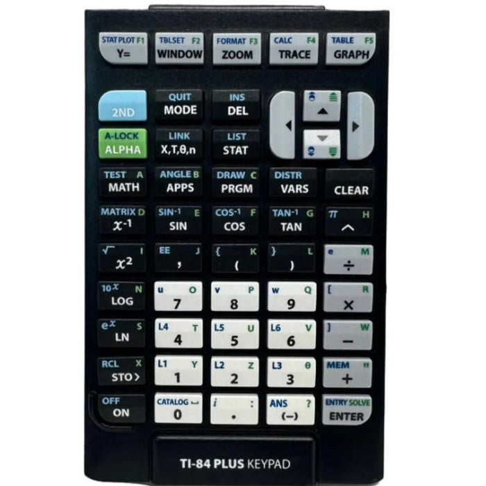 TI-84 Plus calculator keypad with scientific function keys, sold by Underwood Distributing Co.