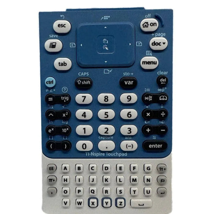 TI-Nspire Touchpad keypad with full scientific calculator functions, blue and white buttons