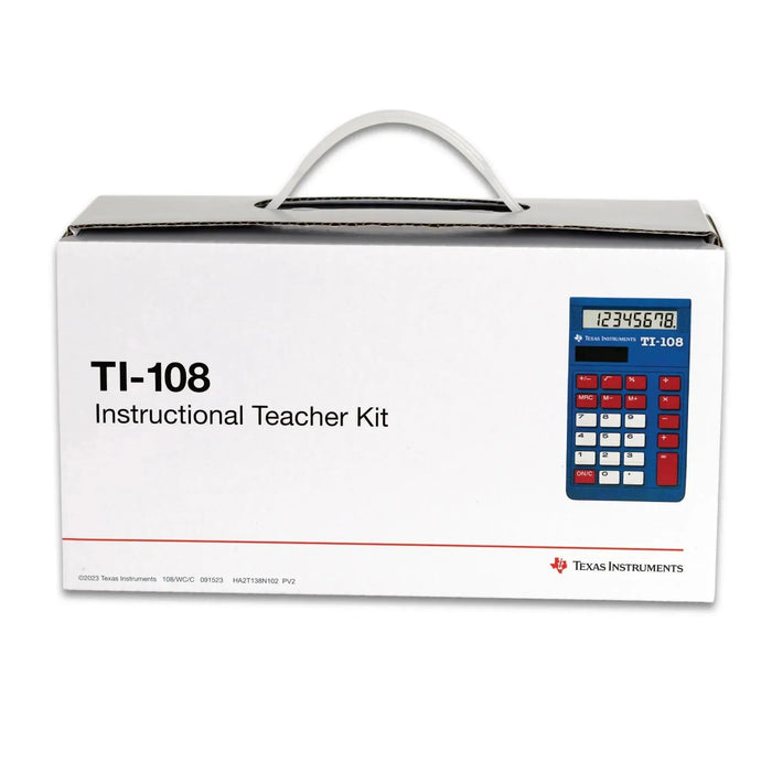 Texas Instruments TI-108 Elementary Calculator Teacher Kit box from Underwood Distributing Co.
