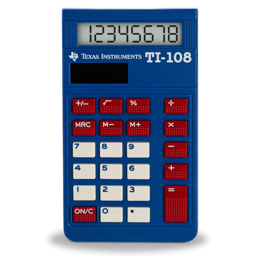 Ti-108 Elementary Calculator - Class Pack of 30 - Underwood Distributing Co.