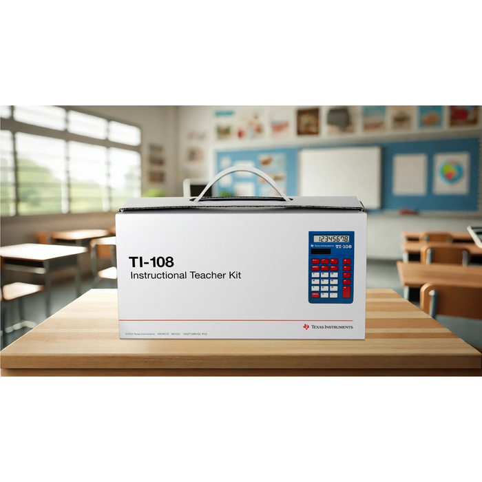 Texas Instruments TI-108 Instructional Teacher Kit box on classroom desk, Underwood Distributing
