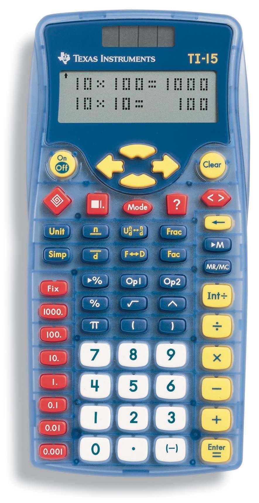 TI-15 Explorer Elementary Calculator (Bulk Packaging) - Underwood Distributing Co.