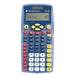 Texas Instruments TI-15 Explorer calculator with blue buttons, sold by Underwood Distributing Co.