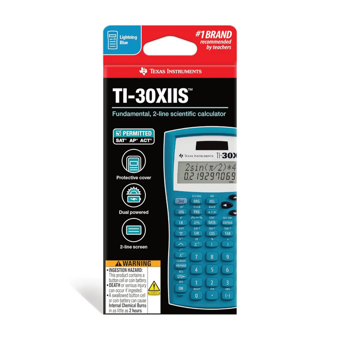 TI-30XIIS Scientific Calculator - Blue - Underwood Distributing Co.