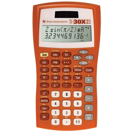 Texas Instruments TI-30XIIS orange scientific calculator, available at Underwood Distributing Co.