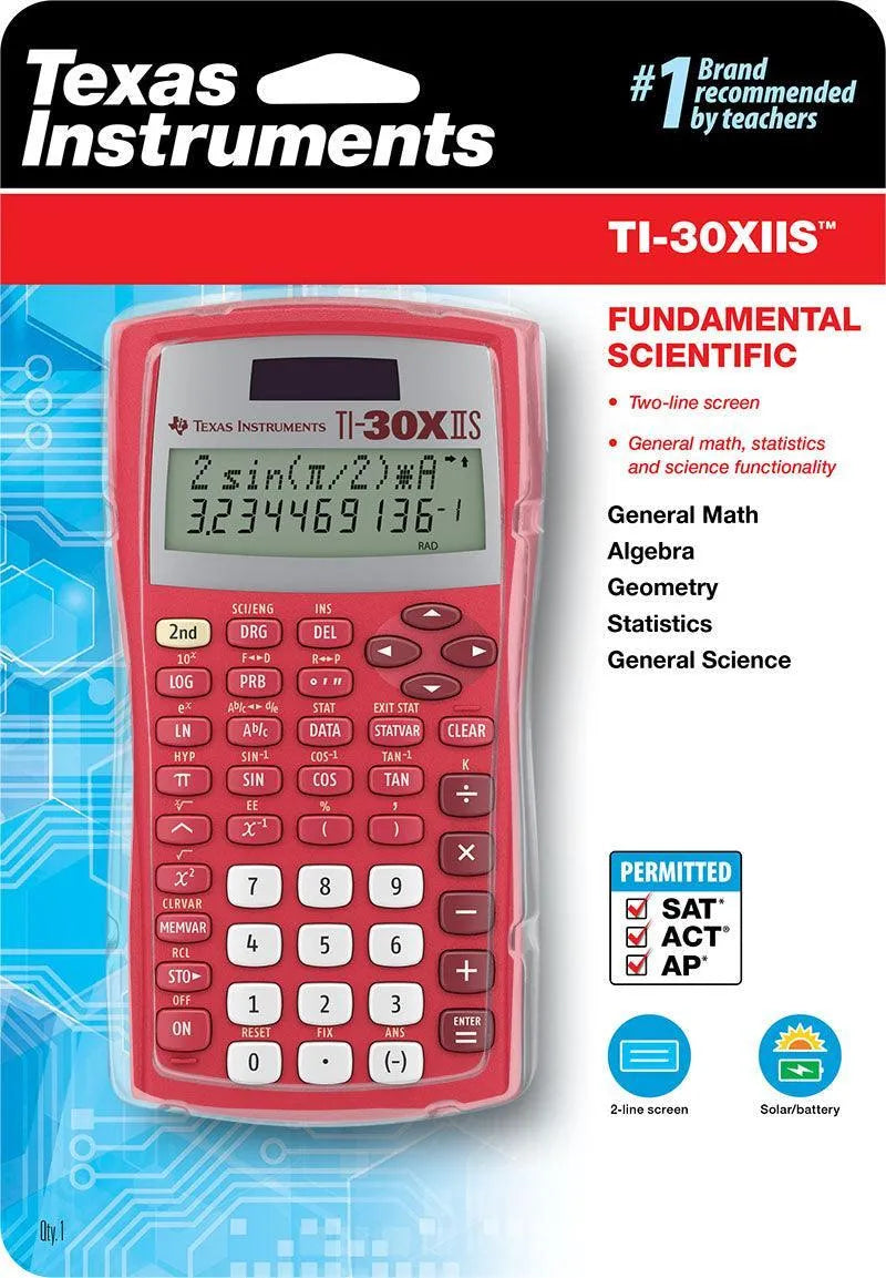 Texas Instruments® TI-30XIIS™ Scientific Calculator - Red — Underwood ...