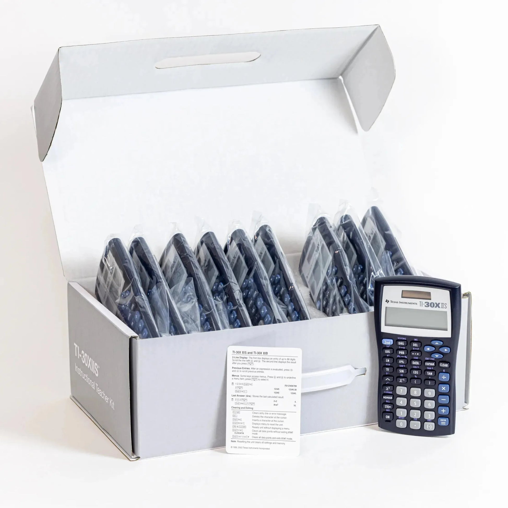 TI-30XIIS scientific calculator teacher kit from Underwood Distributing Co, box of calculators