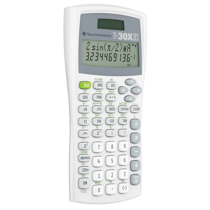 Texas Instruments TI-30XIIS scientific calculator in white, available at Underwood Distributing Co.