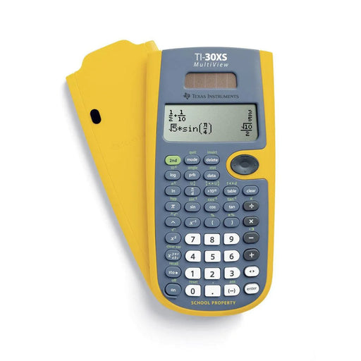 Texas Instruments TI-30XS MultiView scientific calculator with yellow case, sold by Underwood Distributing Co.