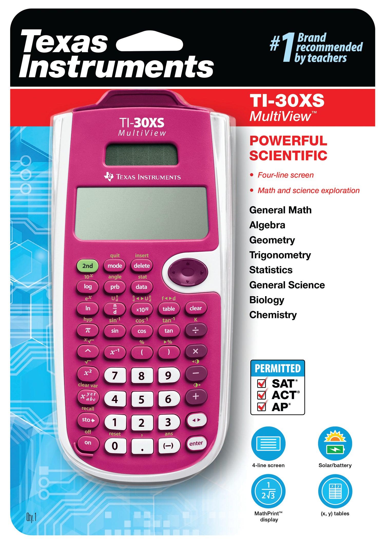 TI-30XS MultiView Scientific Calculator - Pink - Underwood Distributing Co.