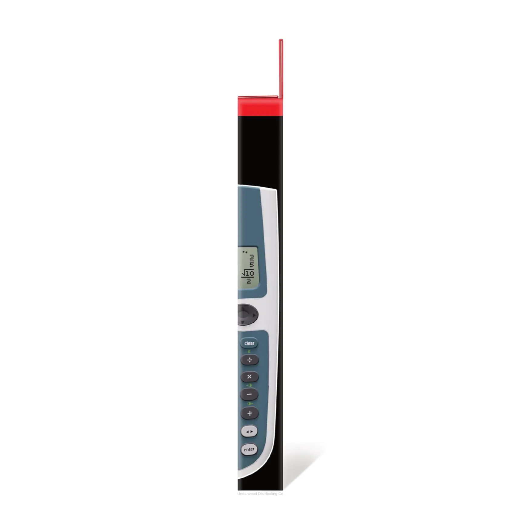 Side view of Texas Instruments TI-30XS MultiView calculator in retail packaging