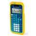 Texas Instruments TI-34 MultiView scientific calculator in yellow and blue bulk packaging