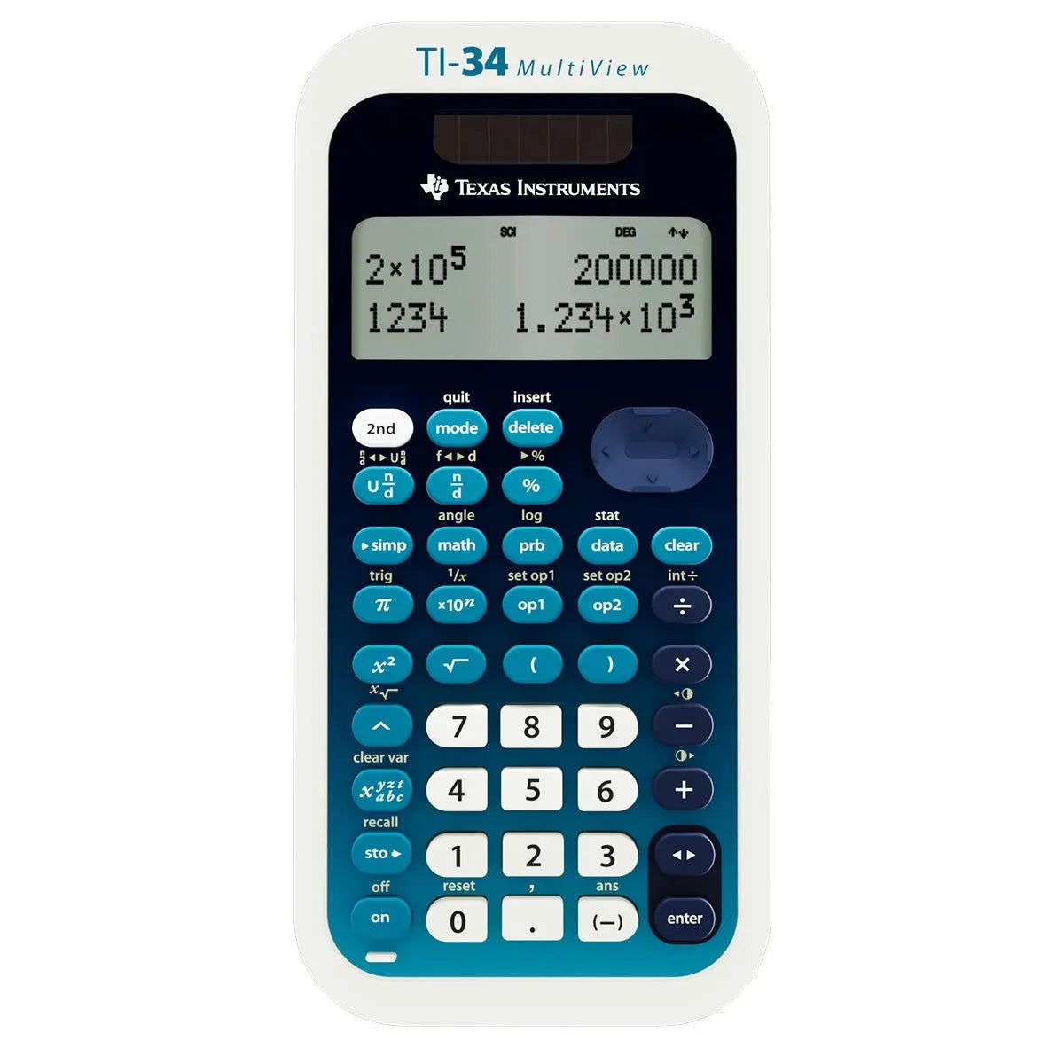 Texas Instruments TI-34 MultiView scientific calculator with multi-line display, sold by Underwood Distributing Co.