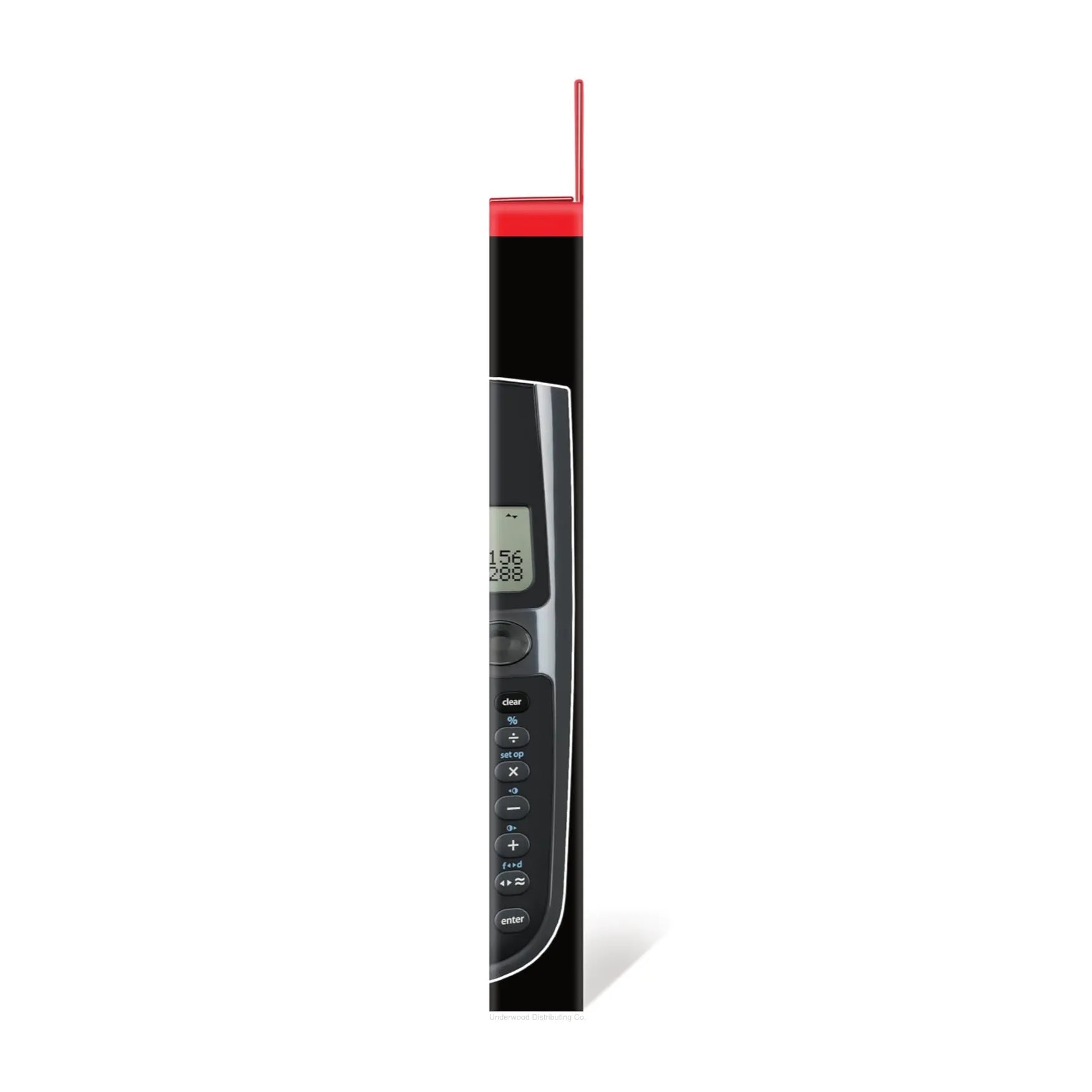Side view of Texas Instruments TI-36X Pro scientific calculator box, Underwood Distributing