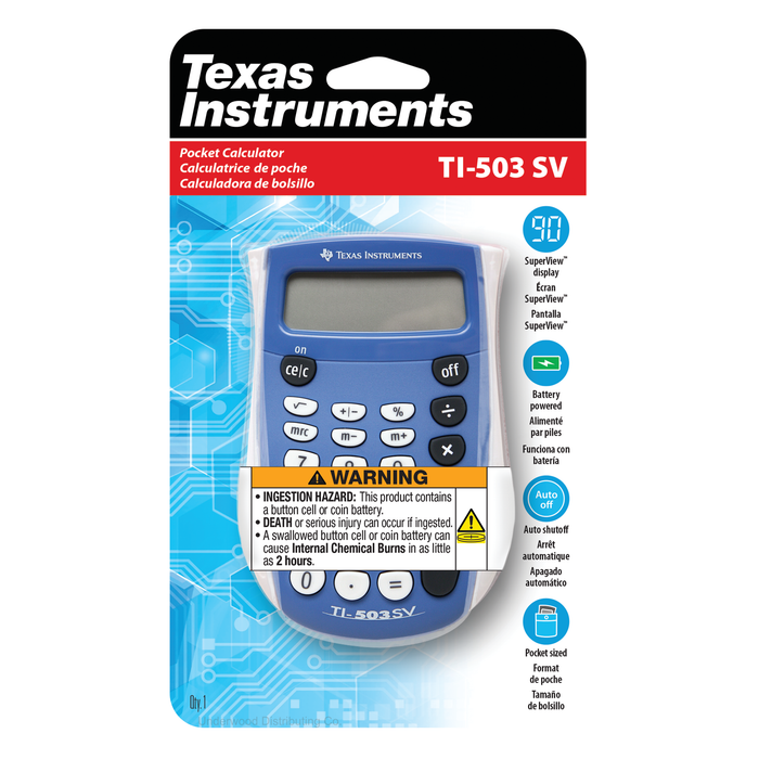 TI-503 SV Basic Calculator - Underwood Distributing Co.