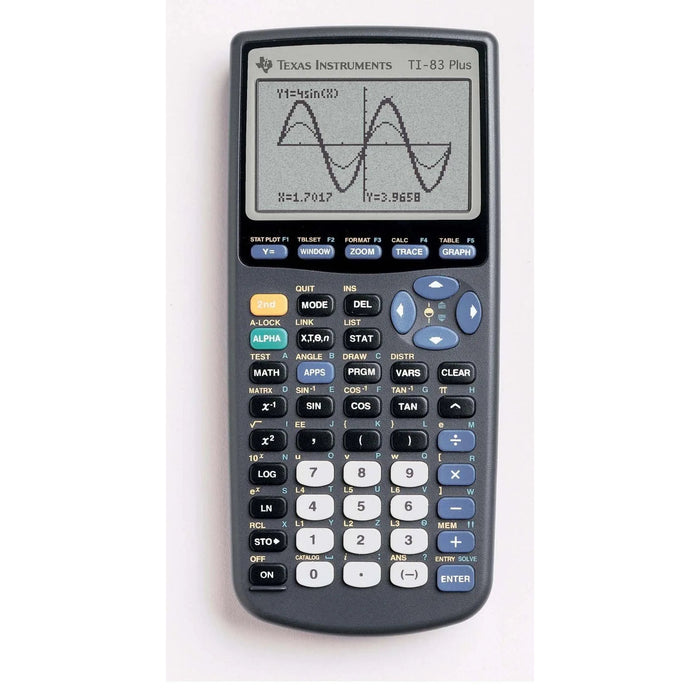 Texas Instruments TI-83 Plus graphing calculator with graph display, offered by Underwood Distributing Co.