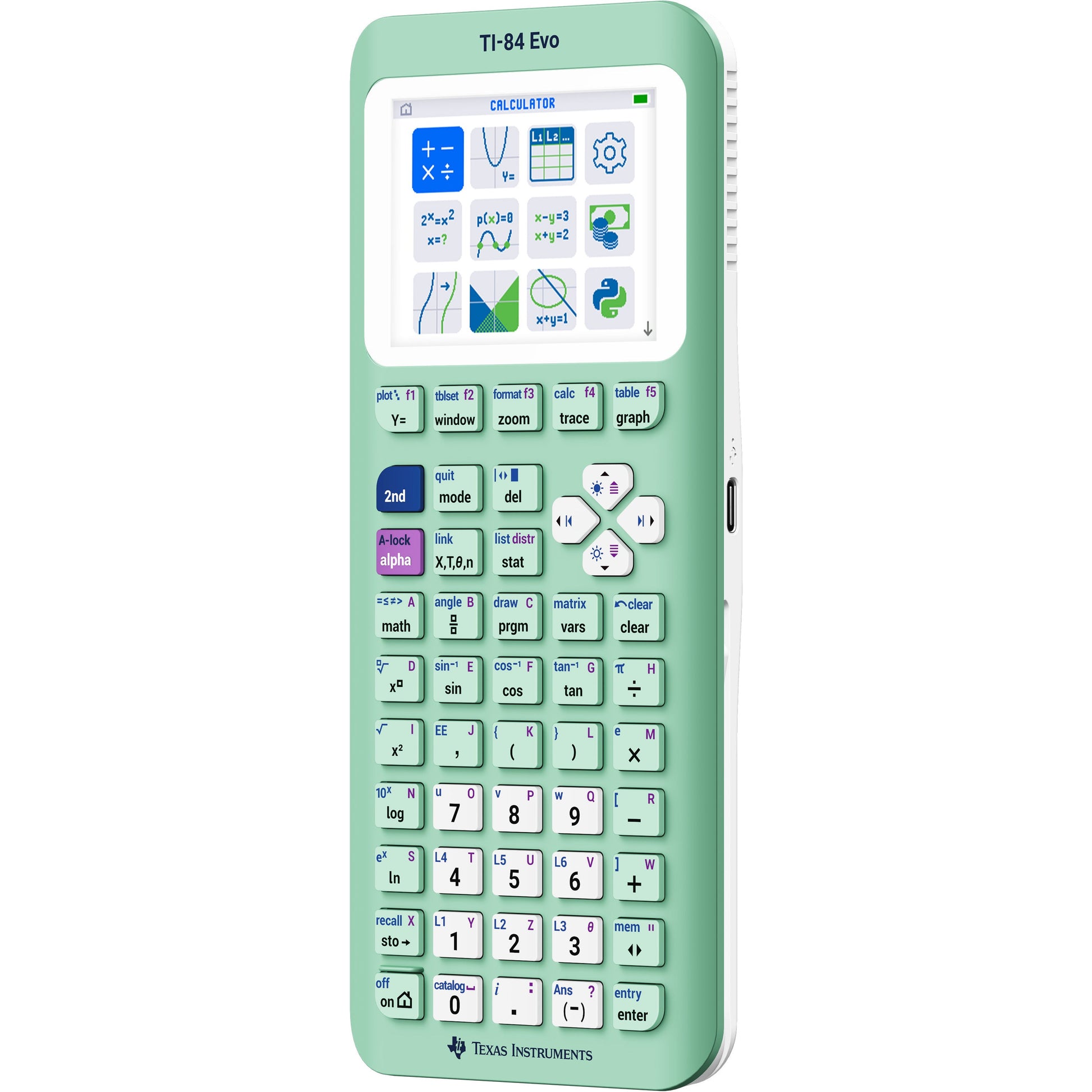 TI-84 Evo Graphing Calculator - Mint - Underwood Distributing Co.