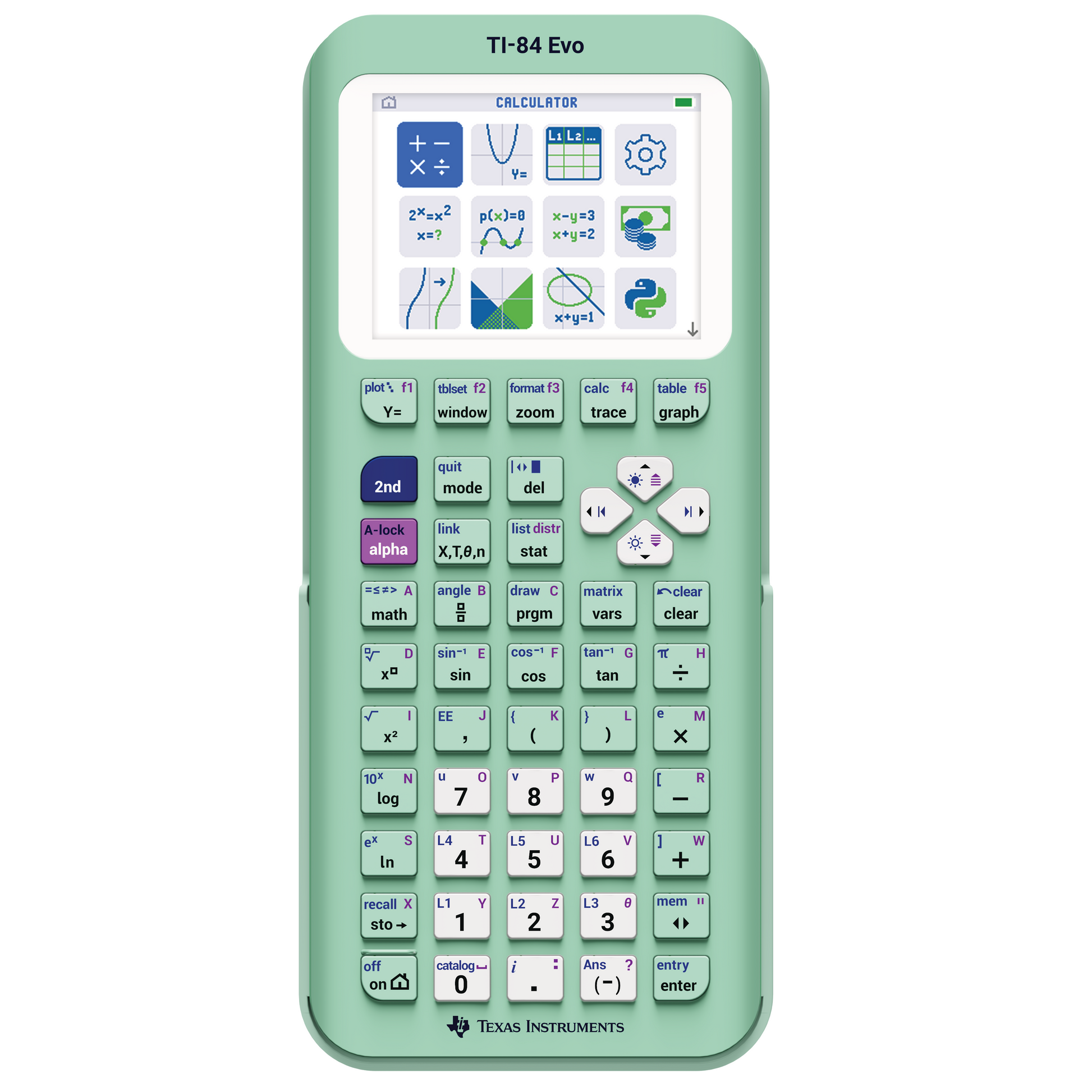TI-84 Evo Graphing Calculator - Mint - Underwood Distributing Co.