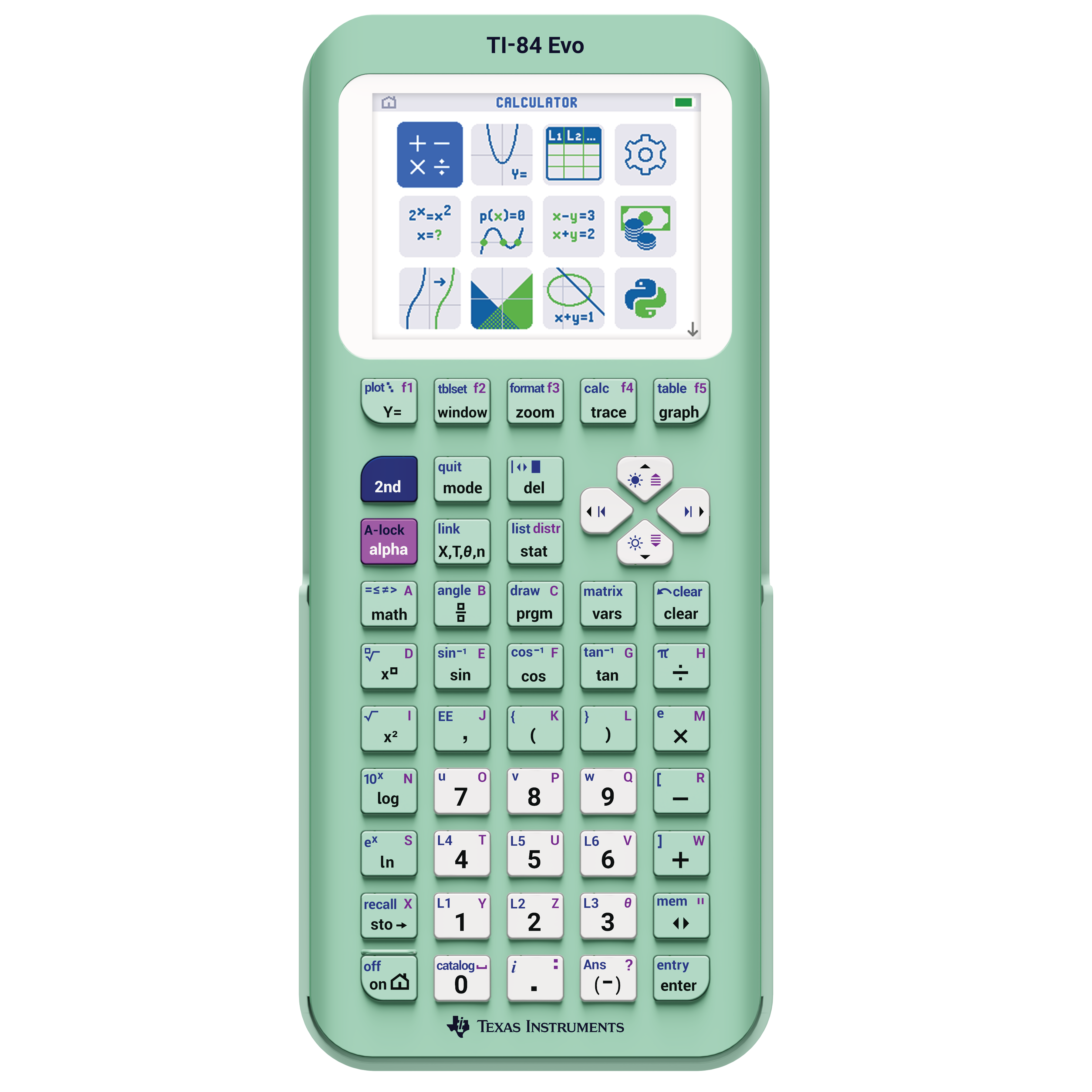 TI-84 Evo Graphing Calculator - Mint - Underwood Distributing Co.