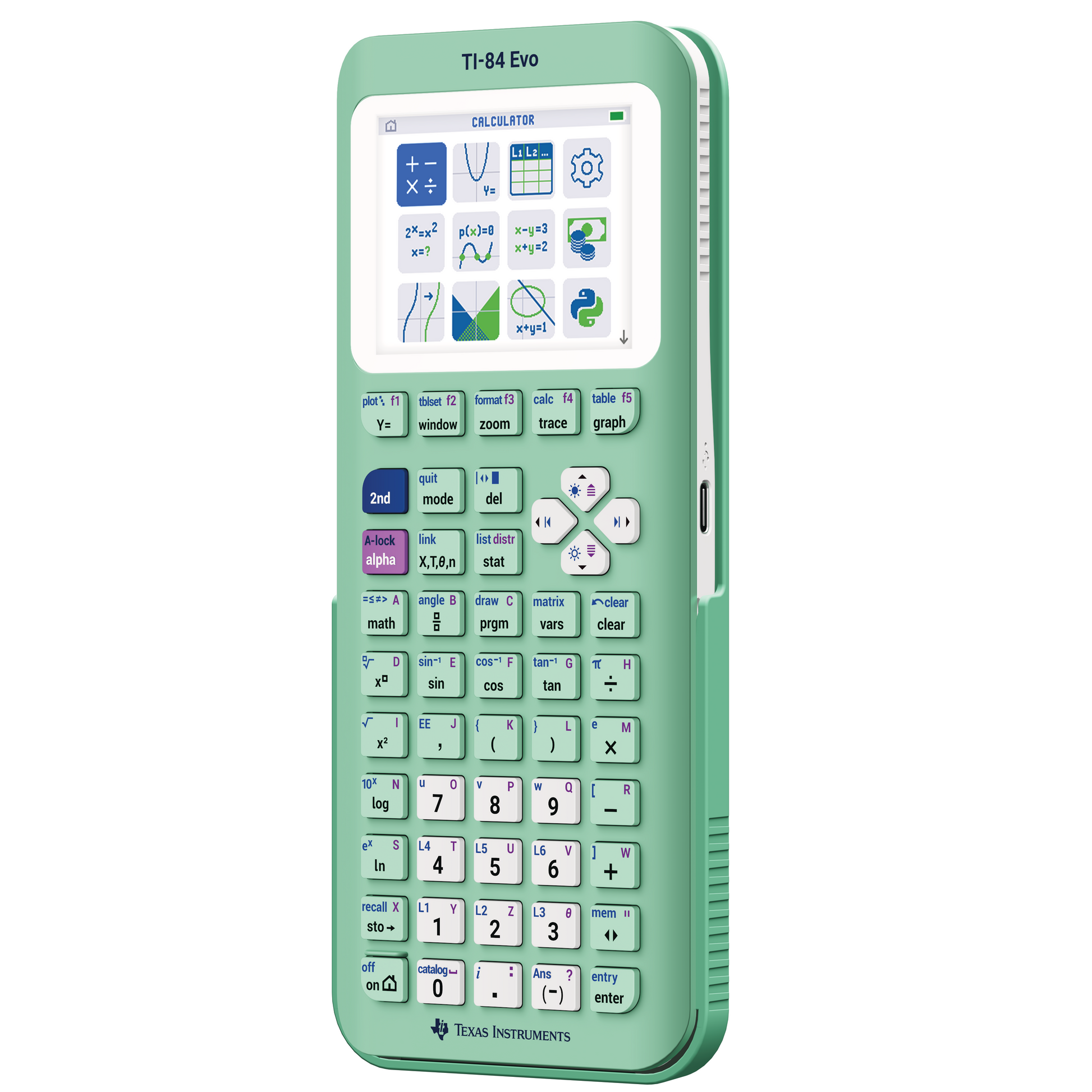 TI-84 Evo Graphing Calculator - Mint - Underwood Distributing Co.